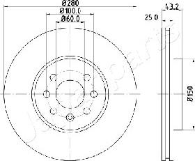 Japanparts DI-0422 - Bremžu diski autodraugiem.lv