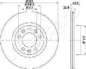 Japanparts DI-0634 - Bremžu diski autodraugiem.lv