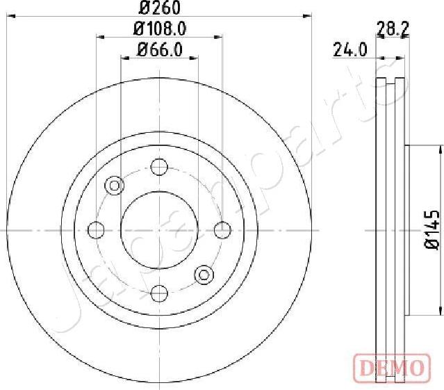 Japanparts DI-0632C - Bremžu diski autodraugiem.lv