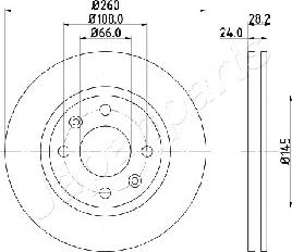 Japanparts DI-0632 - Bremžu diski autodraugiem.lv