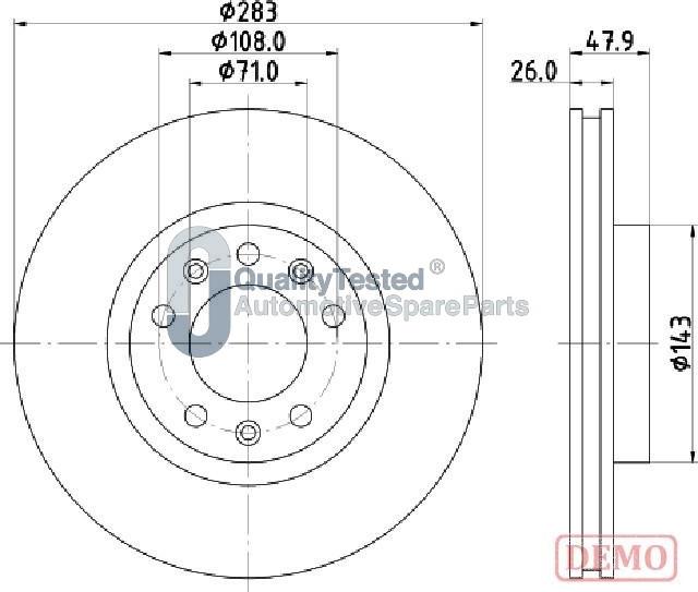 Japanparts DI0637JM - Bremžu diski autodraugiem.lv