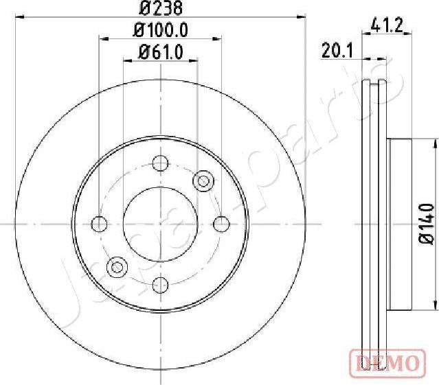 Japanparts DI-0708C - Bremžu diski autodraugiem.lv