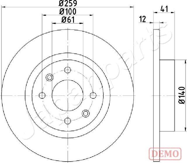 Japanparts DI-0719C - Bremžu diski autodraugiem.lv