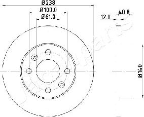 Japanparts DI-0714 - Bremžu diski autodraugiem.lv