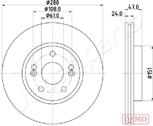 Japanparts DI-0711C - Bremžu diski autodraugiem.lv