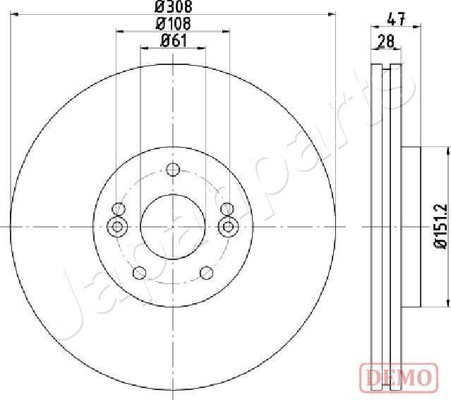 Japanparts DI-0713C - Bremžu diski autodraugiem.lv