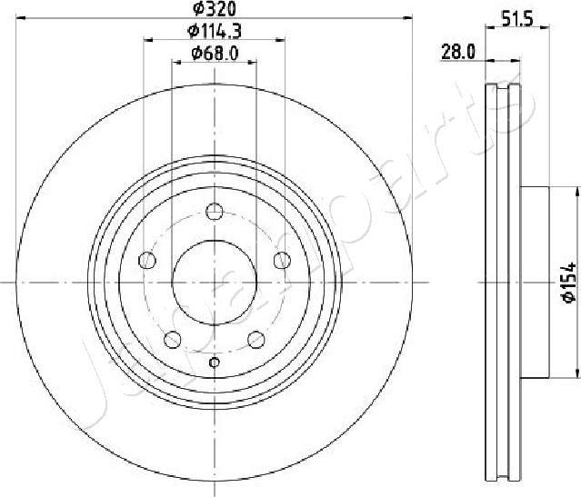 Japanparts DI-368C - Bremžu diski autodraugiem.lv