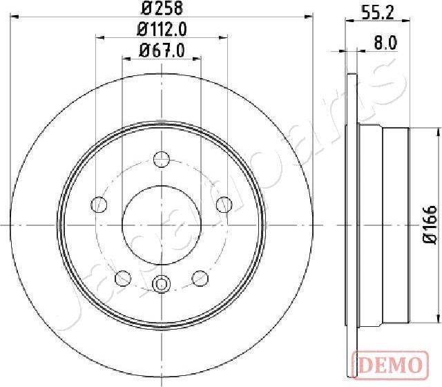 Japanparts DP-0500C - Bremžu diski autodraugiem.lv