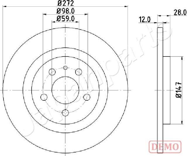 Japanparts DP-0606C - Bremžu diski autodraugiem.lv