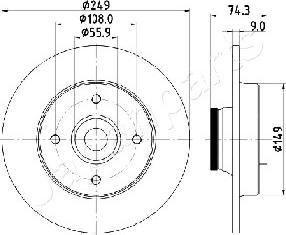 Japanparts DP-0607 - Bremžu diski autodraugiem.lv