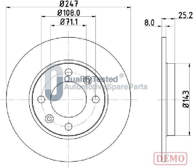 Japanparts DP0615JM - Bremžu diski autodraugiem.lv