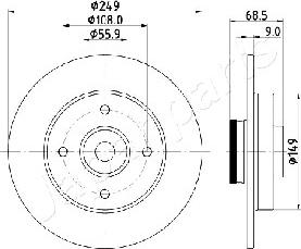 Japanparts DP-0618 - Bremžu diski autodraugiem.lv