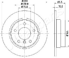 Japanparts DP-0100 - Bremžu diski autodraugiem.lv