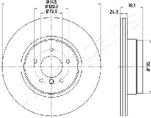 Japanparts DP-0130 - Bremžu diski autodraugiem.lv