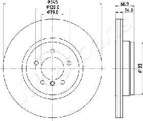 Japanparts DP-0122 - Bremžu diski autodraugiem.lv