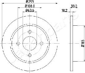 Japanparts DP-0303 - Bremžu diski autodraugiem.lv