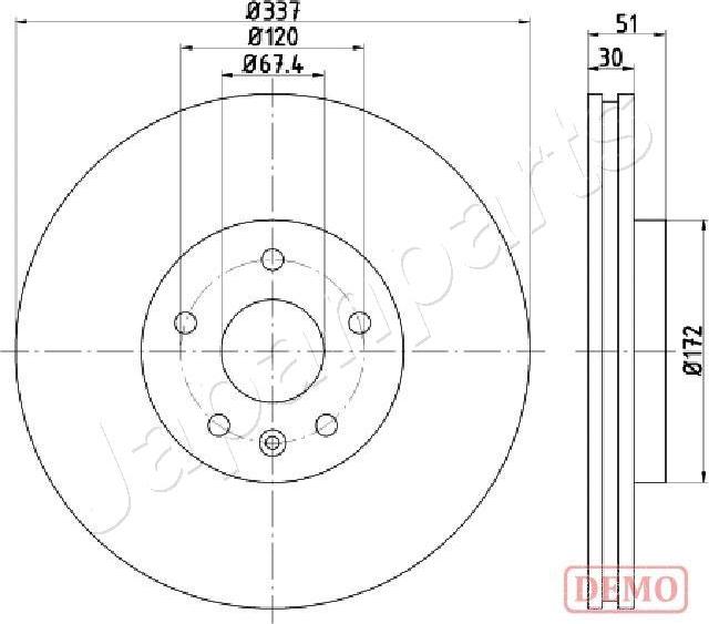 Japanparts DP-0323C - Bremžu diski autodraugiem.lv