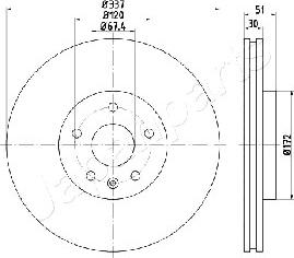 Japanparts DP-0323 - Bremžu diski autodraugiem.lv