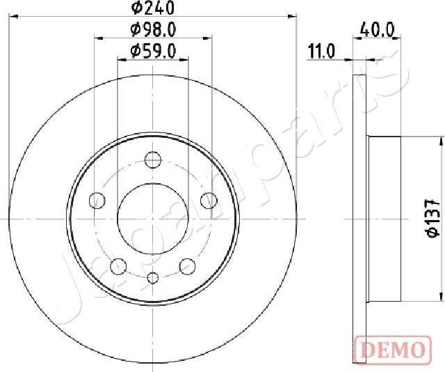 Japanparts DP-0209C - Bremžu diski autodraugiem.lv