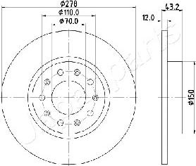 Japanparts DP-0204 - Bremžu diski autodraugiem.lv