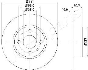 Japanparts DP-0206 - Bremžu diski autodraugiem.lv
