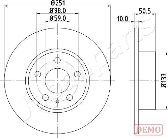 Japanparts DP-0202C - Bremžu diski autodraugiem.lv