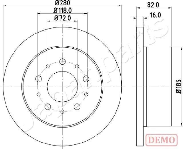 Japanparts DP-0216C - Bremžu diski autodraugiem.lv