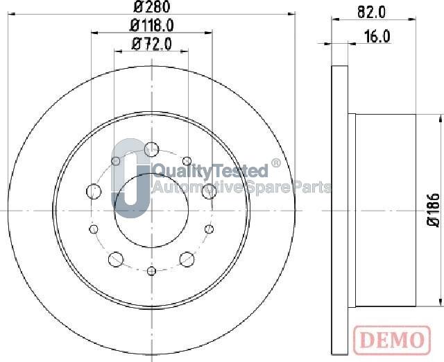 Japanparts DP0216JM - Bremžu diski autodraugiem.lv