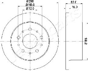 Japanparts DP-0216 - Bremžu diski autodraugiem.lv