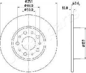 Japanparts DP-0211 - Bremžu diski autodraugiem.lv