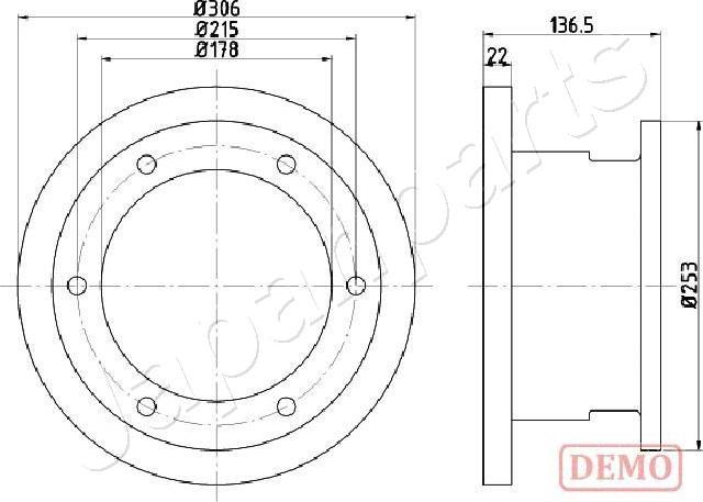 Japanparts DP-0224C - Bremžu diski autodraugiem.lv