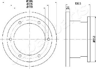 Japanparts DP-0224 - Bremžu diski autodraugiem.lv