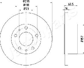 Japanparts DP-0223 - Bremžu diski autodraugiem.lv