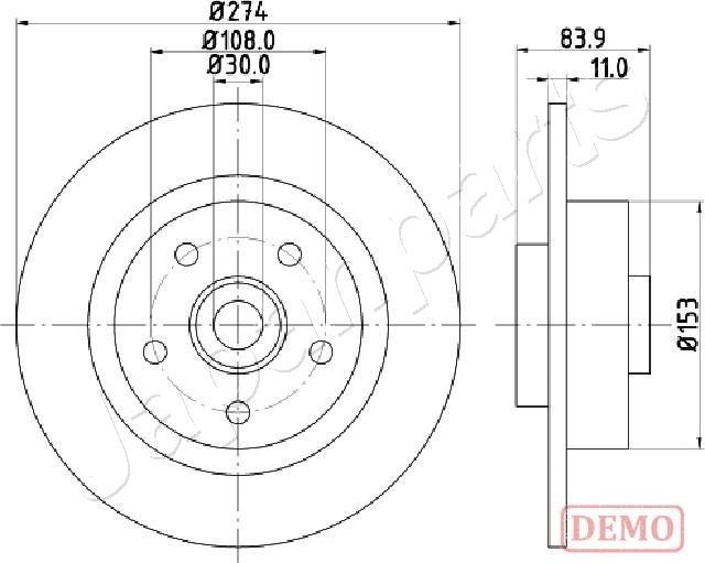 Japanparts DP-0704C - Bremžu diski autodraugiem.lv