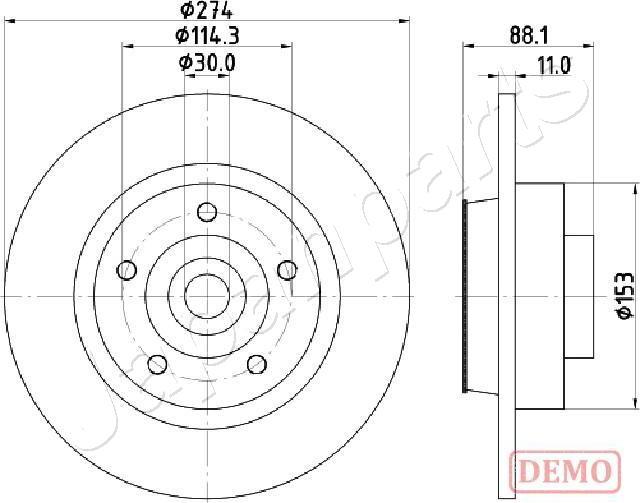 Japanparts DP-0705C - Bremžu diski autodraugiem.lv