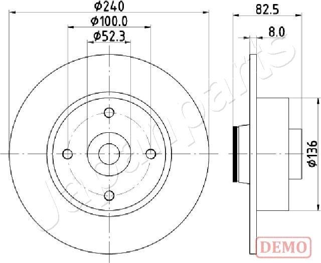Japanparts DP-0712C - Bremžu diski autodraugiem.lv