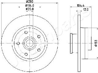 Japanparts DP-132 - Bremžu diski autodraugiem.lv