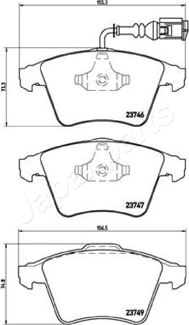 Japanparts PA-0947AF - Bremžu uzliku kompl., Disku bremzes autodraugiem.lv