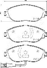 Japanparts PA-0908AF - Bremžu uzliku kompl., Disku bremzes autodraugiem.lv