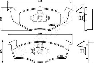 Japanparts PA-0934AF - Bremžu uzliku kompl., Disku bremzes autodraugiem.lv