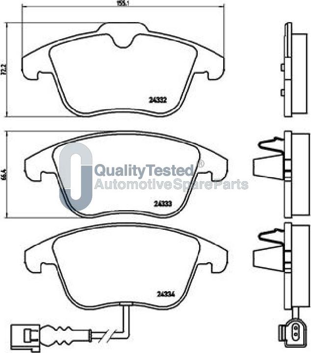 Japanparts PA0929JM - Bremžu uzliku kompl., Disku bremzes autodraugiem.lv