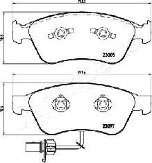 Japanparts PA-0923AF - Bremžu uzliku kompl., Disku bremzes autodraugiem.lv