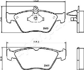 Japanparts PA-0410AF - Bremžu uzliku kompl., Disku bremzes autodraugiem.lv