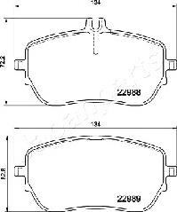 Japanparts PA-0549AF - Bremžu uzliku kompl., Disku bremzes autodraugiem.lv