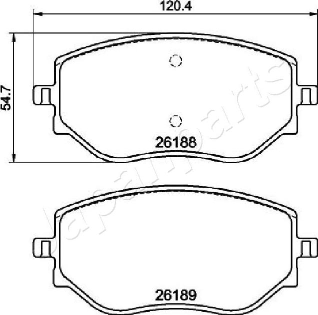 Japanparts PA-0550AF - Bremžu uzliku kompl., Disku bremzes autodraugiem.lv