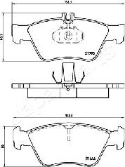 Japanparts PA-0508AF - Bremžu uzliku kompl., Disku bremzes autodraugiem.lv