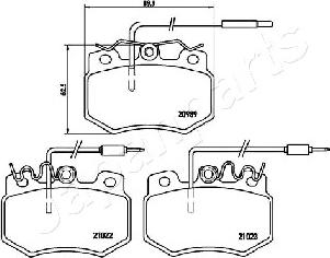 Japanparts PA-0605AF - Bremžu uzliku kompl., Disku bremzes autodraugiem.lv