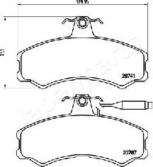 Japanparts PA-0606AF - Bremžu uzliku kompl., Disku bremzes autodraugiem.lv