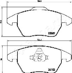 Japanparts PA-0610AF - Bremžu uzliku kompl., Disku bremzes autodraugiem.lv