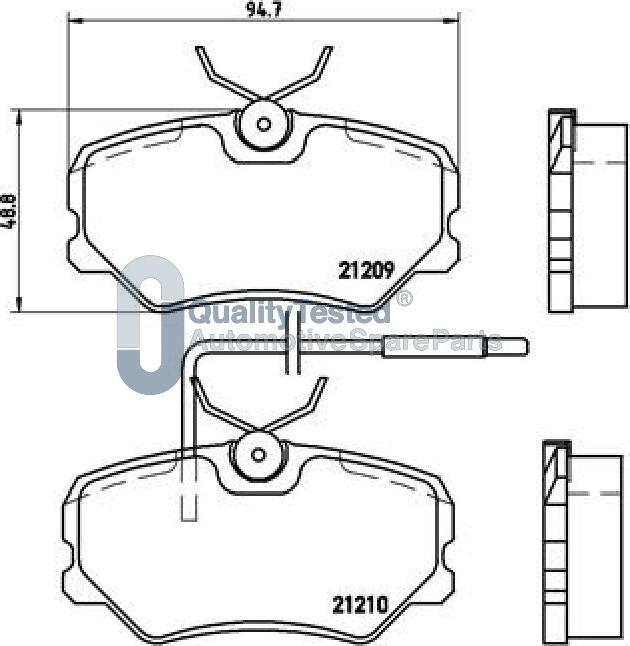 Japanparts PA0637JM - Bremžu uzliku kompl., Disku bremzes autodraugiem.lv